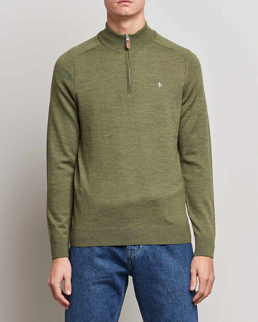 Herren |  | Morris | John Merino Half Zip Sage Green