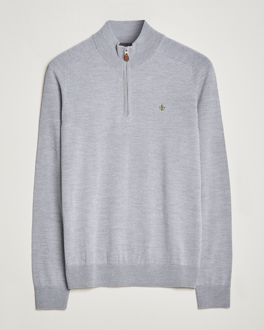 Herren | Pullover | Morris | John Merino Half Zip Grey