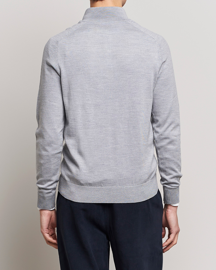 Herren | Pullover | Morris | John Merino Half Zip Grey