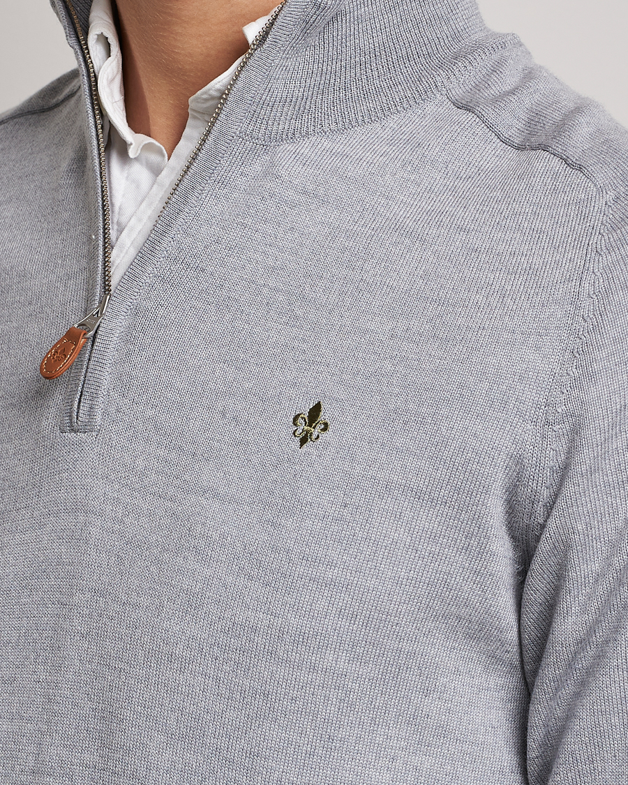 Herren | Pullover | Morris | John Merino Half Zip Grey
