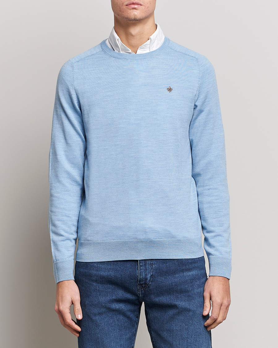 Herren | Rundausschnitt | Morris | Merino Crew Neck Pullover Light Blue