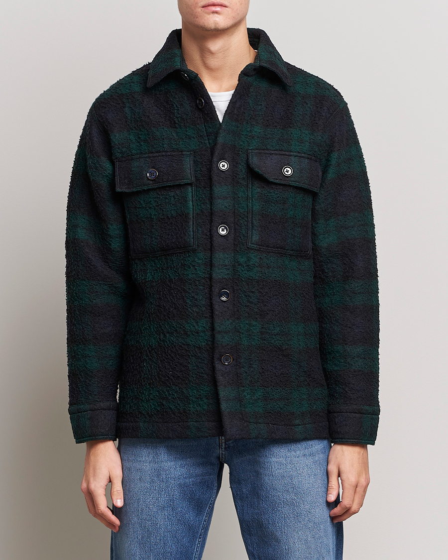 Herren | NN07 Jacken | NN07 | Soren Blackwatch Checked Jacket Navy/Green