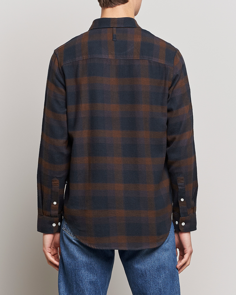 Herren | Hemden | NN07 | Arne Brushed Cotton Checked Shirt Brown/Navy