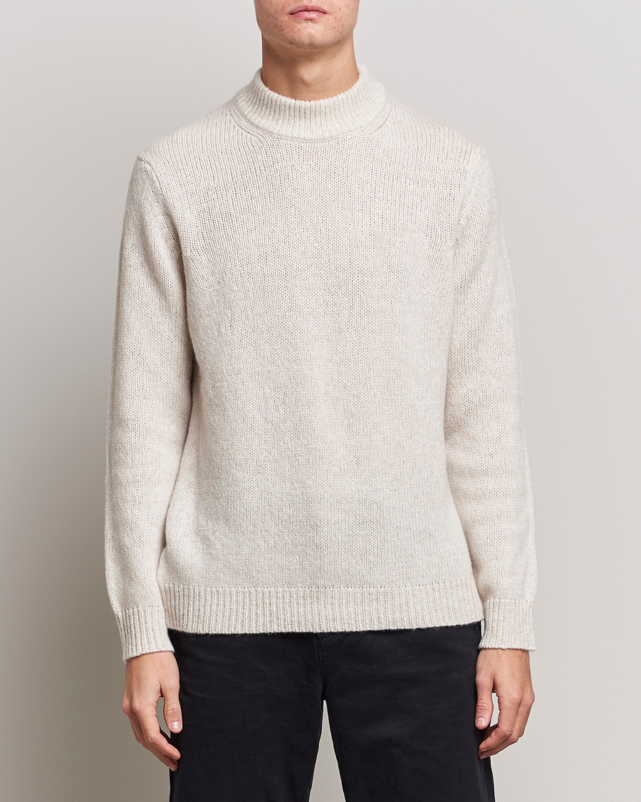 Herren | Sale | NN07 | Nick Mock Neck Sweater Oat