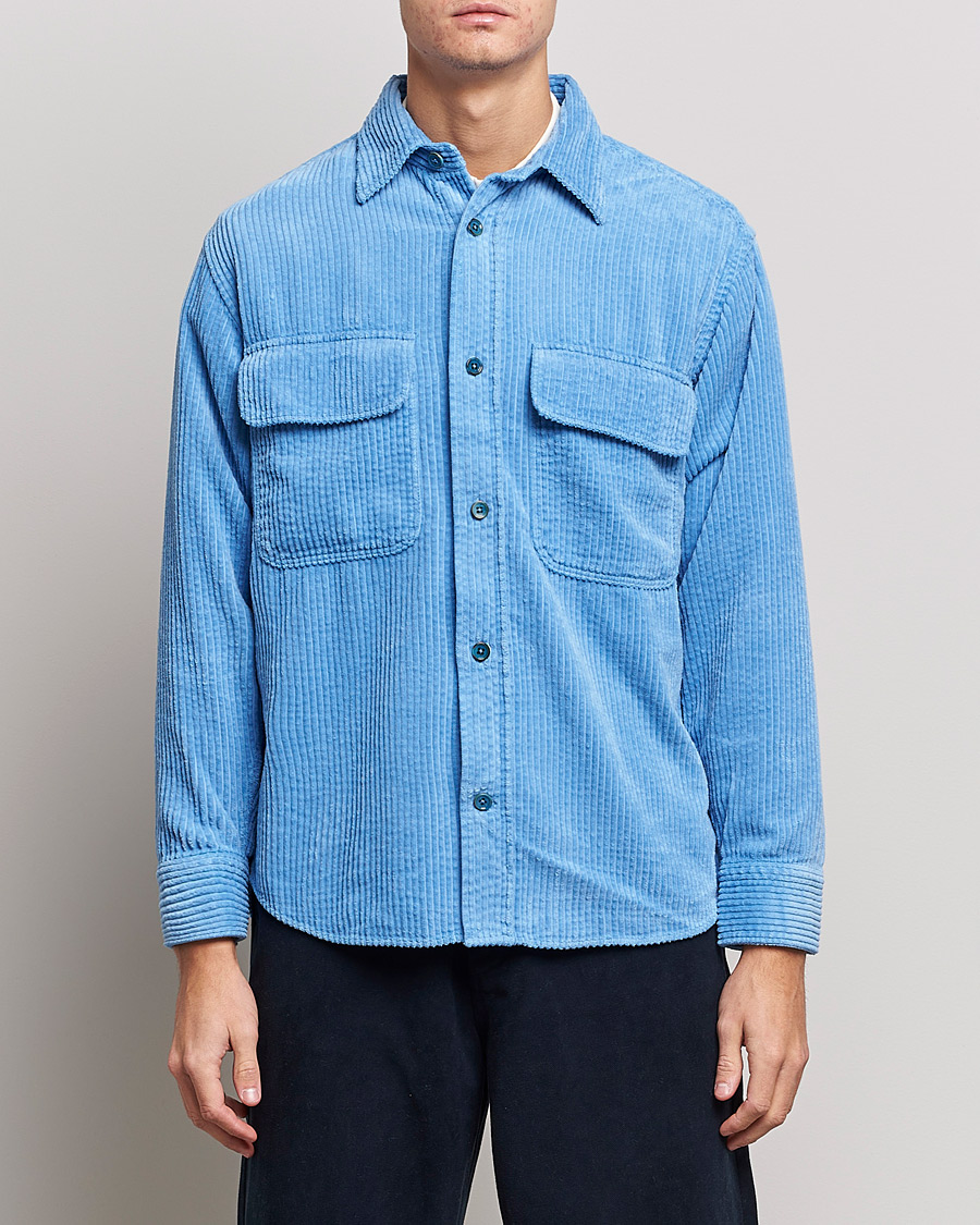 Herren | Overshirts | NN07 | Folmer Corduroy Shirt Cobalt Blue