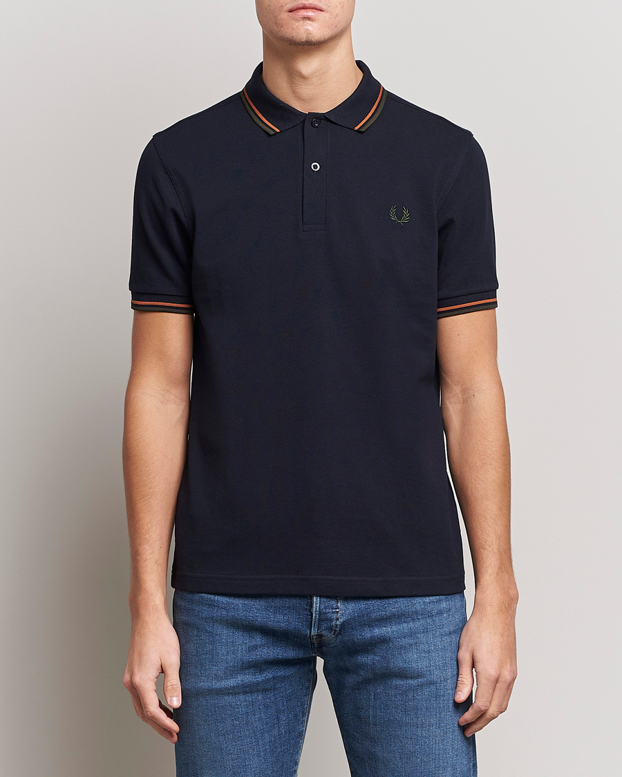 Herren | Fred Perry | Fred Perry | Twin Tipped Polo Shirt Navy Night Green