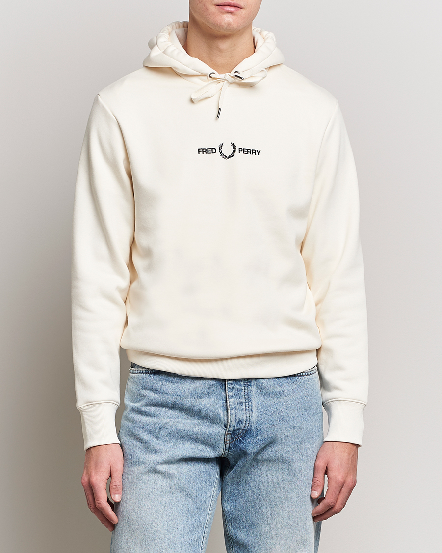 Herren | Pullover | Fred Perry | Emboided Hooded Sweatshirt Ecru