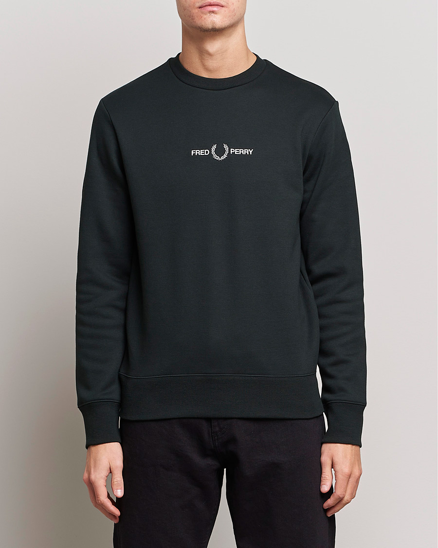 Herren | Pullover | Fred Perry | Emboided  Sweatshirt Night Green