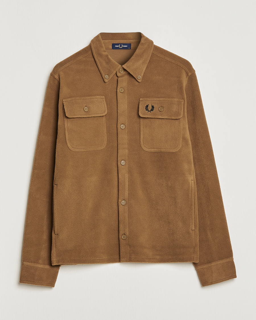 Herren | Hemden | Fred Perry | Fleece Overshirt Shadded Stone
