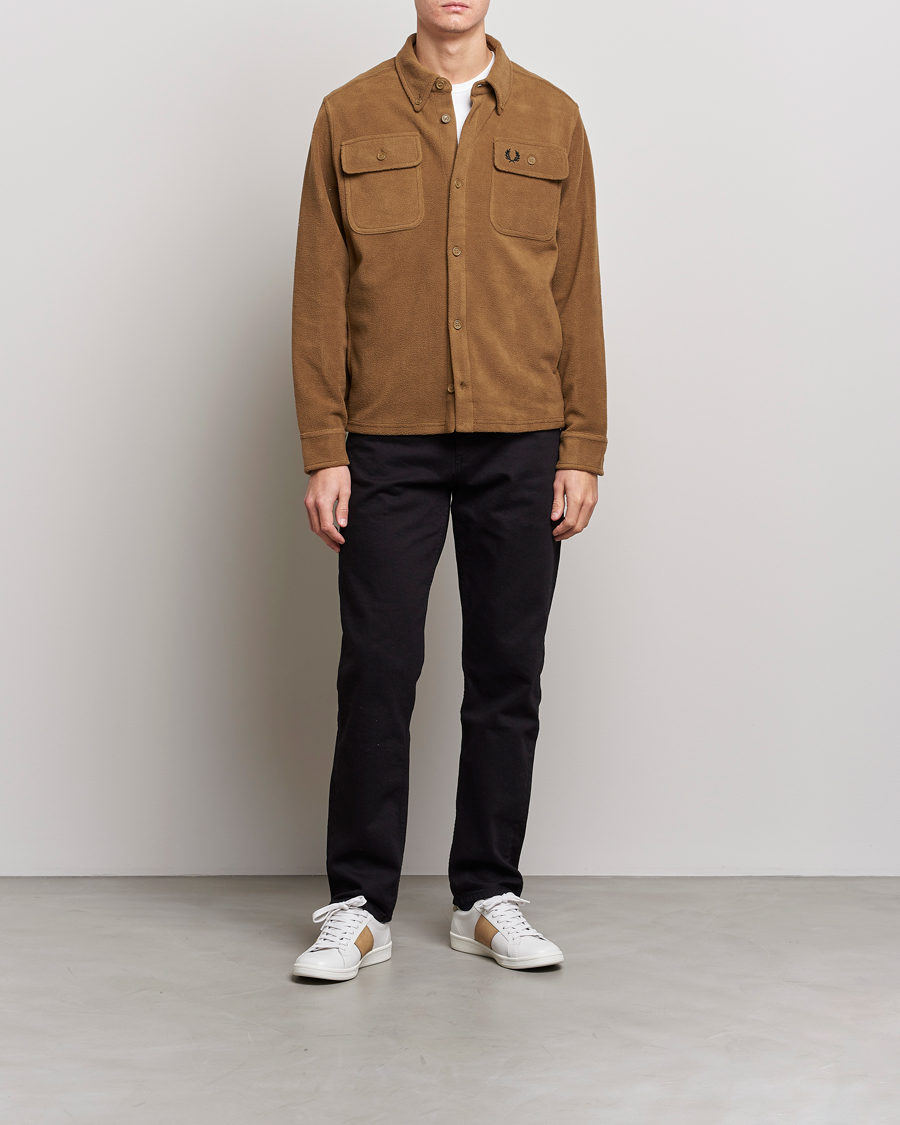 Herren | Hemden | Fred Perry | Fleece Overshirt Shadded Stone