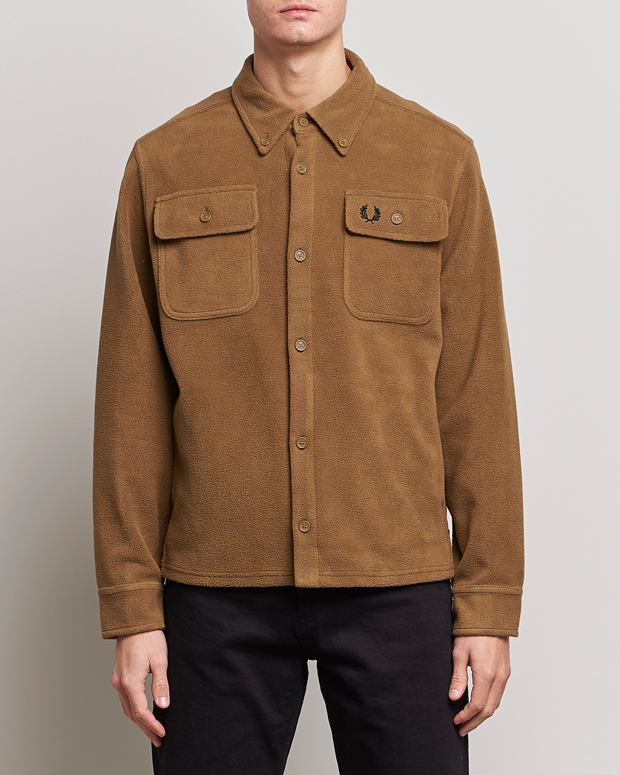 Herren | Fred Perry | Fred Perry | Fleece Overshirt Shadded Stone