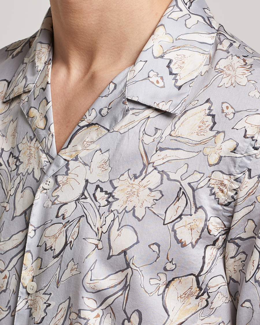 Herren | Hemden | Altea | Printed Bowling Shirt Light Grey