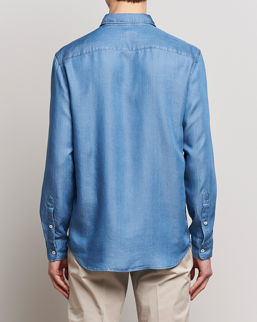 Herren | Hemden | Altea | Soft Lyocell Denim Shirt Light Indigo