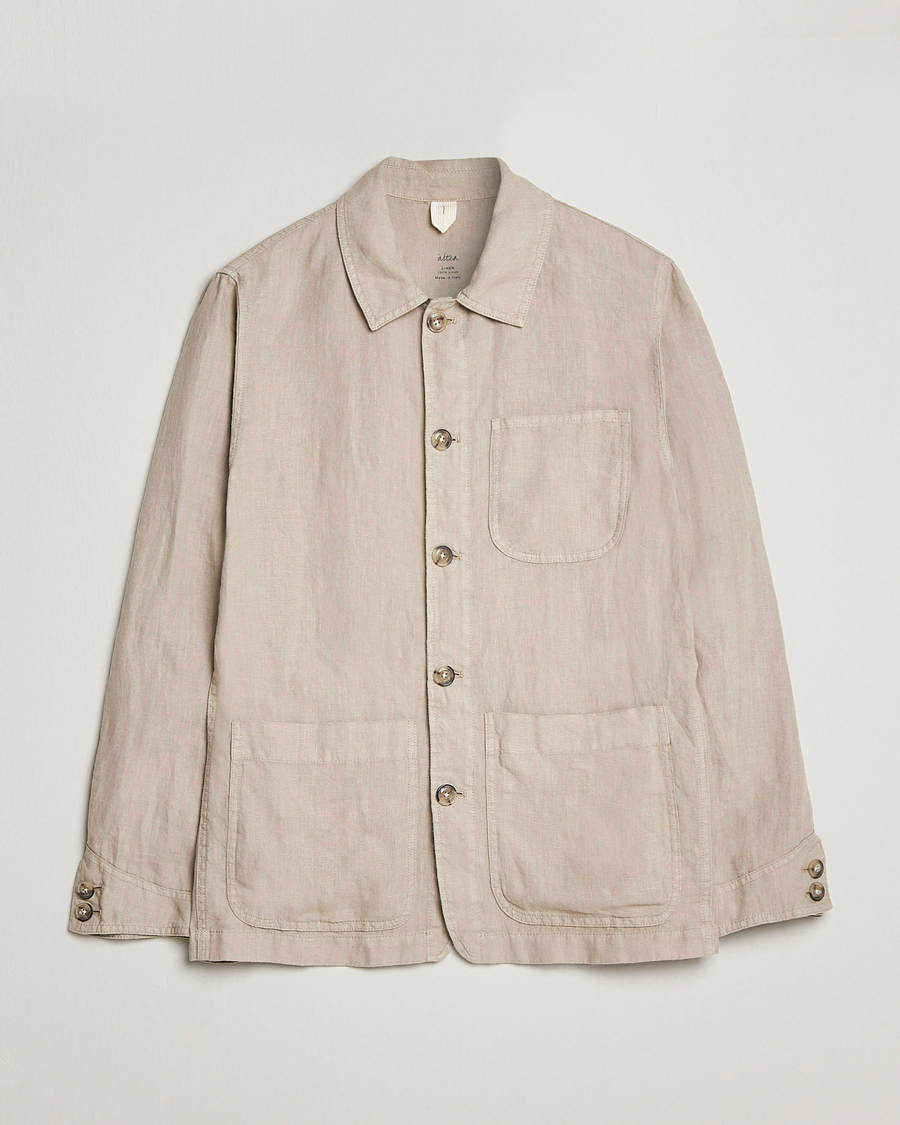 Herren | Hemden | Altea | Linen Shirt Jacket Beige