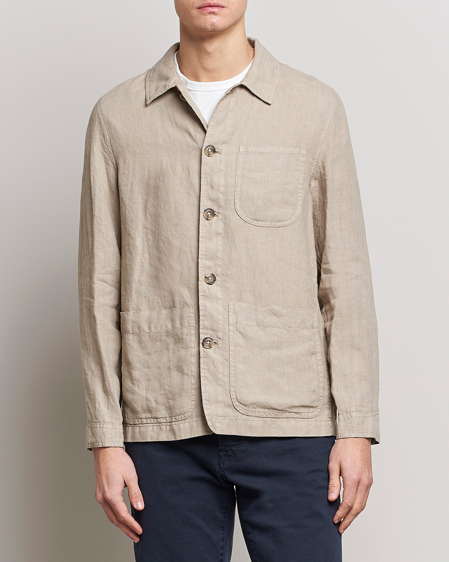 Herren | Hemden | Altea | Linen Shirt Jacket Beige