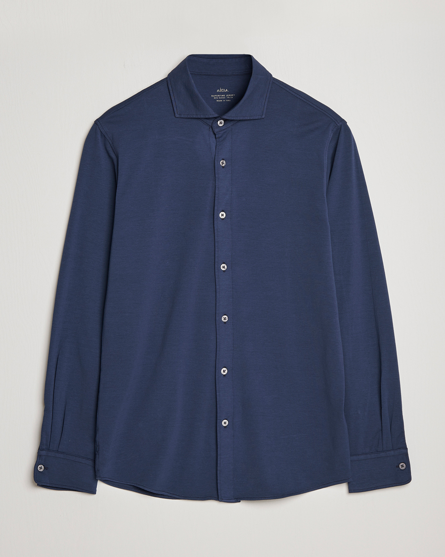 Herren | Hemden | Altea | Jersey Stretch Shirt Navy
