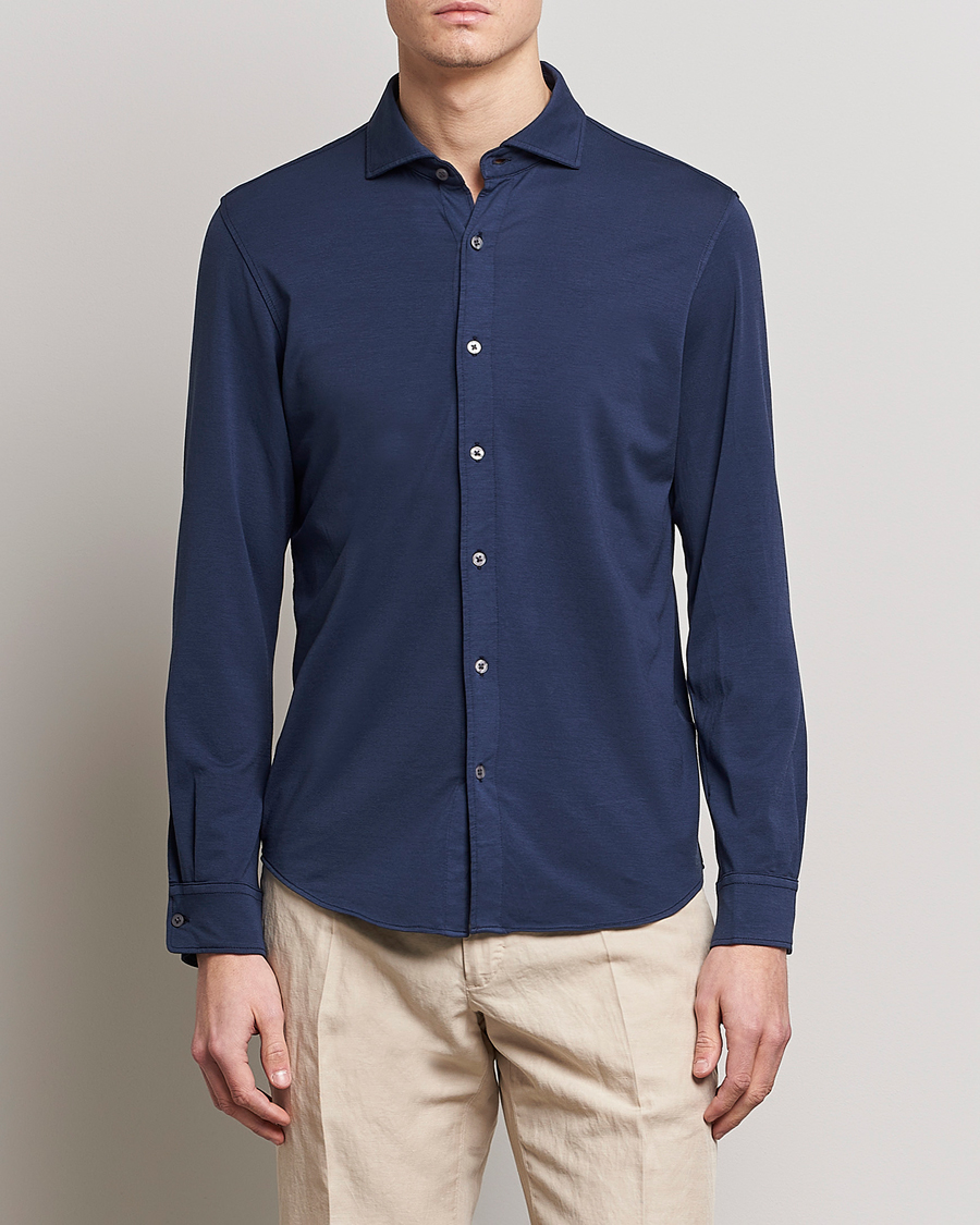 Herren |  | Altea | Jersey Stretch Shirt Navy