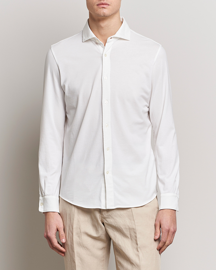 Herren | Italian Department | Altea | Jersey Stretch Shirt White