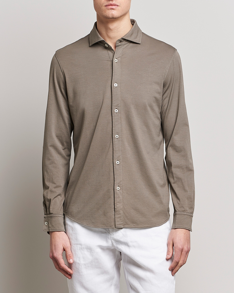 Herren | Hemden | Altea | Jersey Stretch Shirt Taupe