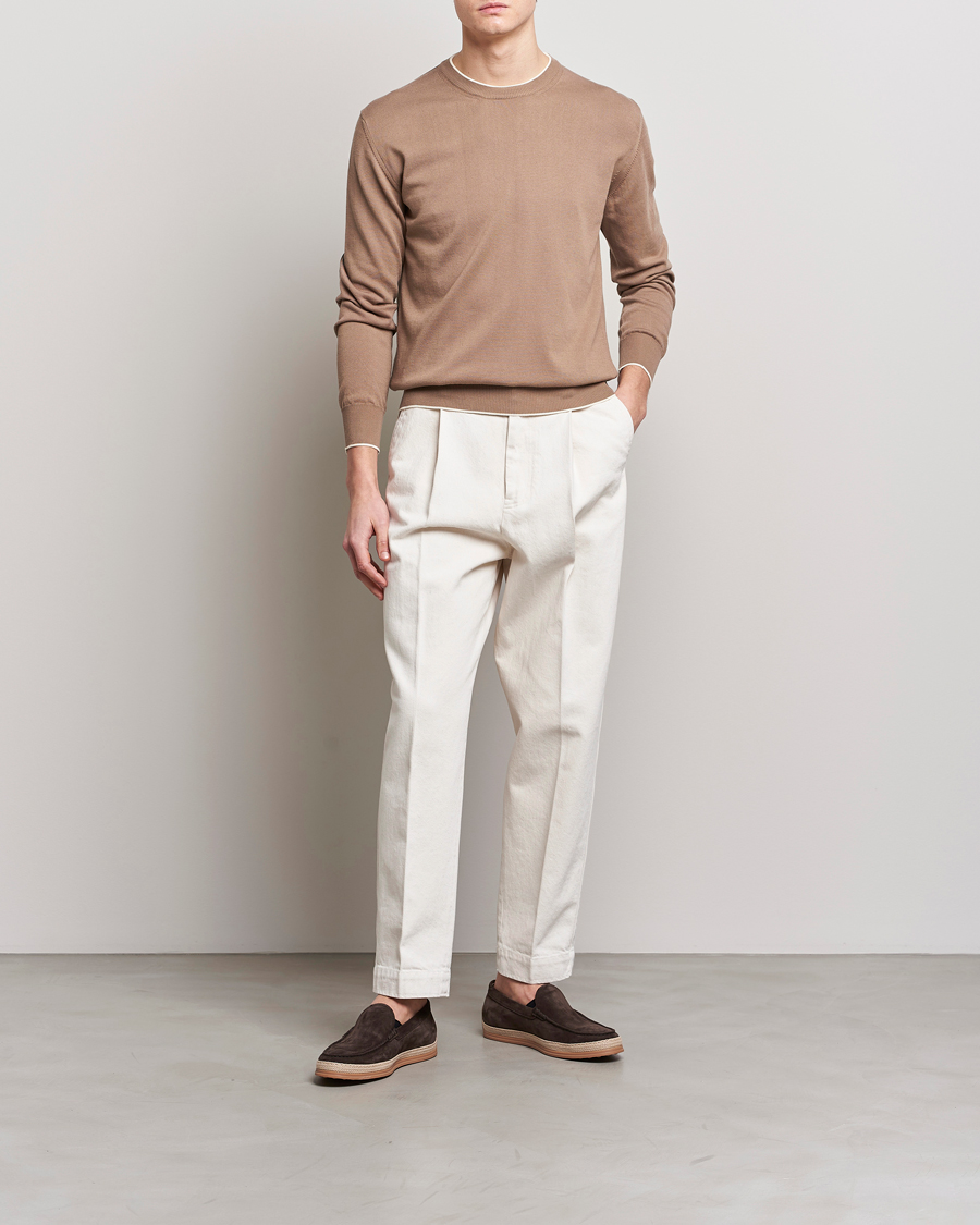 Herren | Pullover | Altea | Soft Cotton Pullover Beige