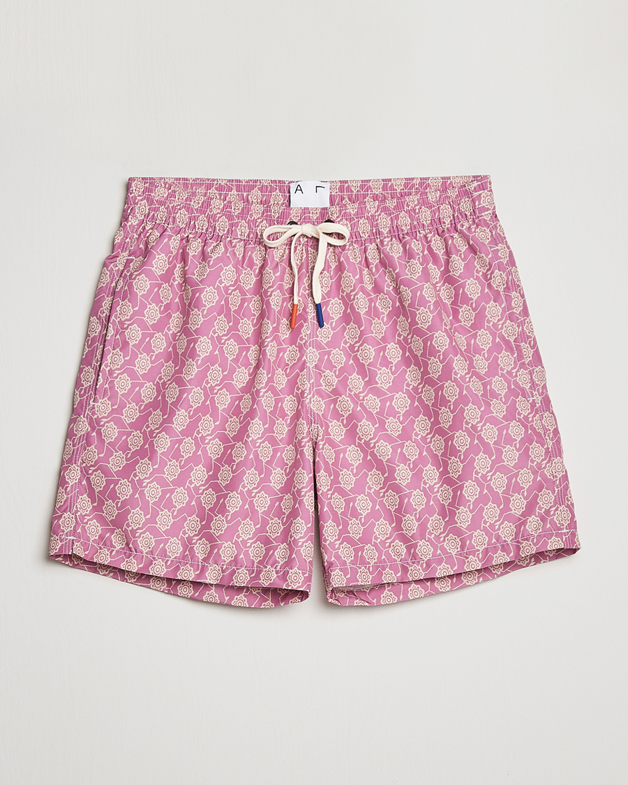Herren | Badehosen | Altea | Printed Swim Trunks Pale Burgundy