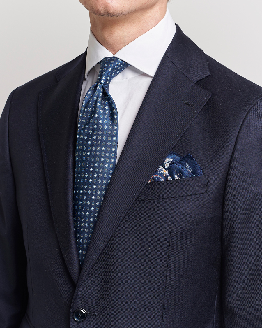 Herren | Amanda Christensen Box Set Silk Twill 8cm Tie With Pocket Square Navy | Amanda Christensen | Box Set Silk Twill 8cm Tie With Pocket Square Navy