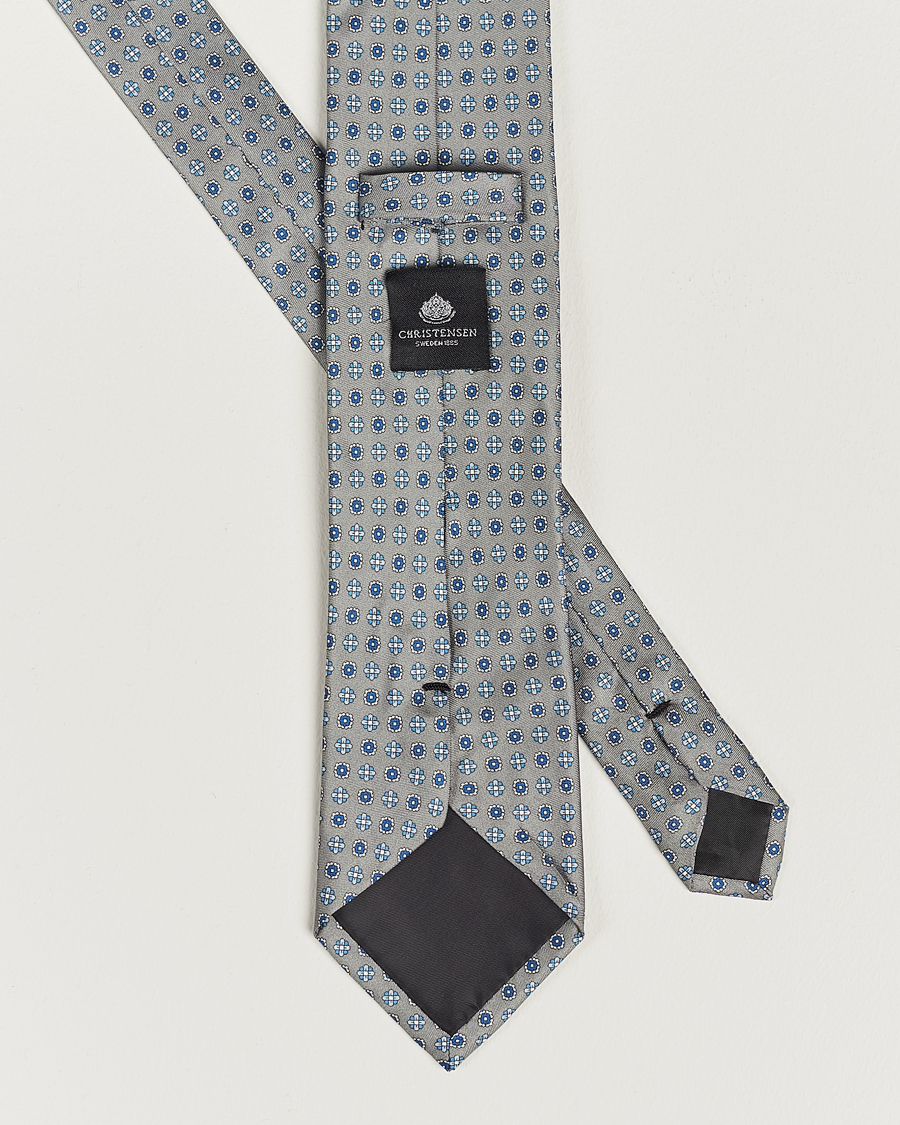 Herren | Krawatten | Amanda Christensen | Box Set Silk Twill 8cm Tie With Pocket Square Grey