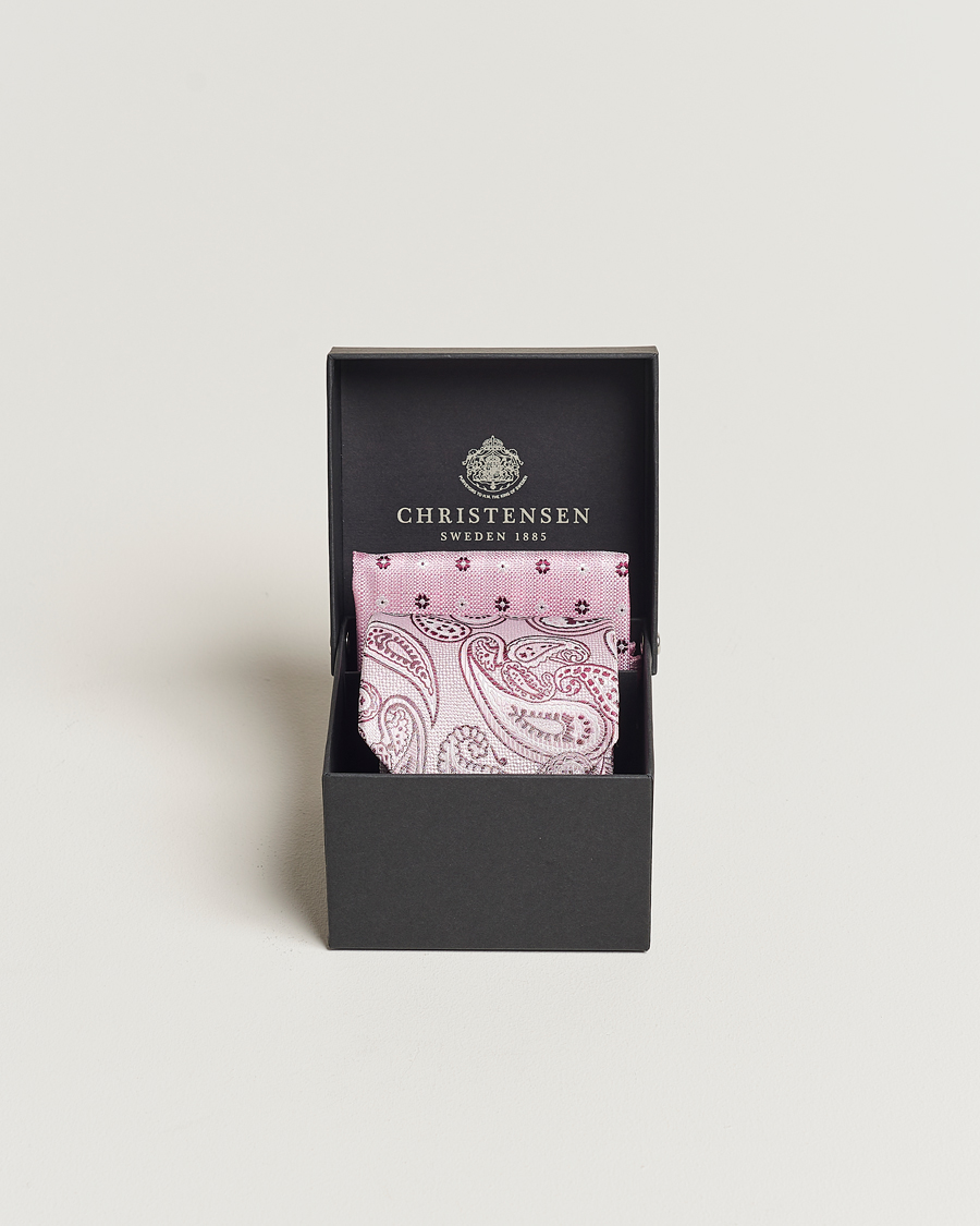 Herren | 30% sale | Amanda Christensen | Box Set Silk 8cm Tie With Pocket Square Pink