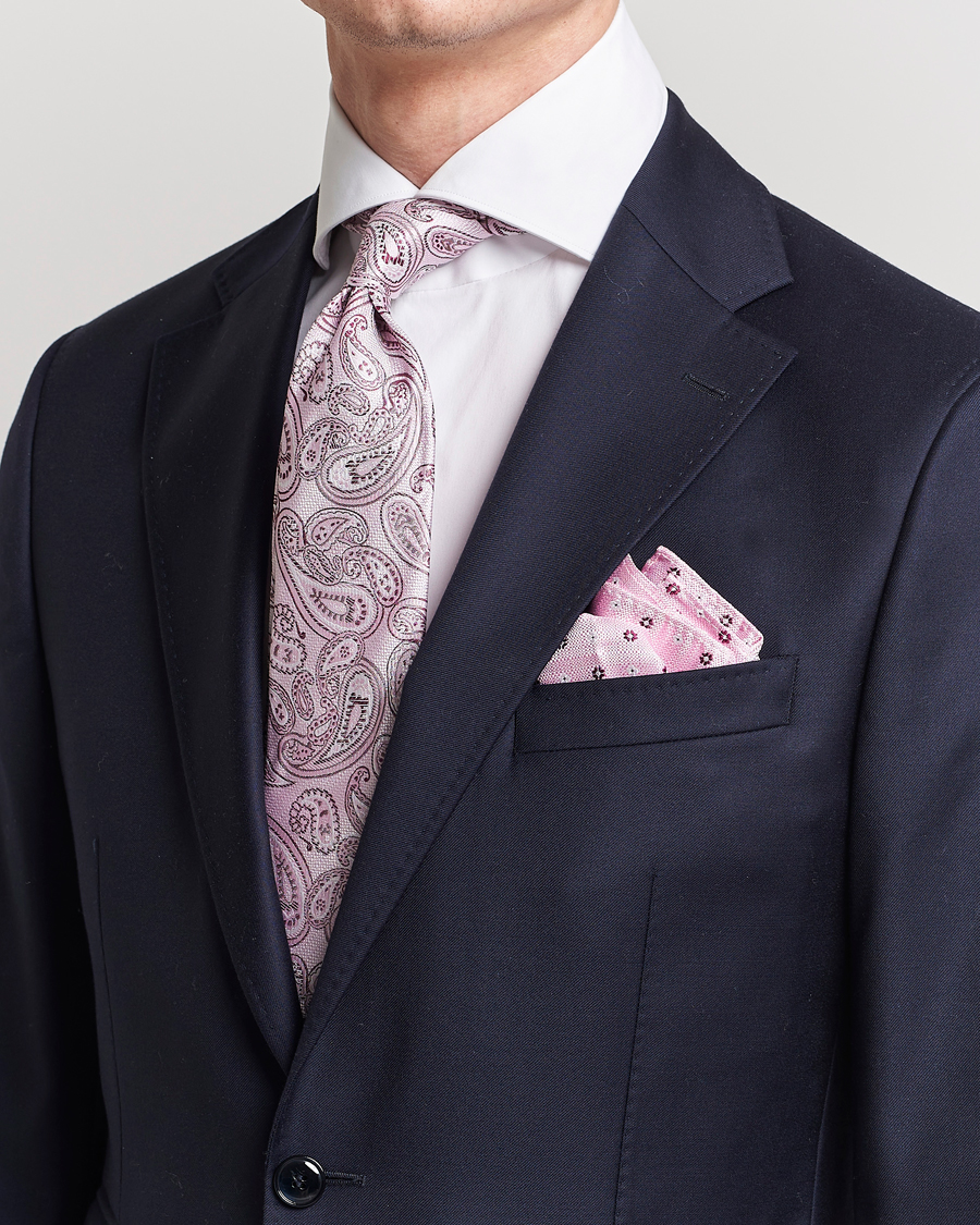Herren | 30% sale | Amanda Christensen | Box Set Silk 8cm Tie With Pocket Square Pink