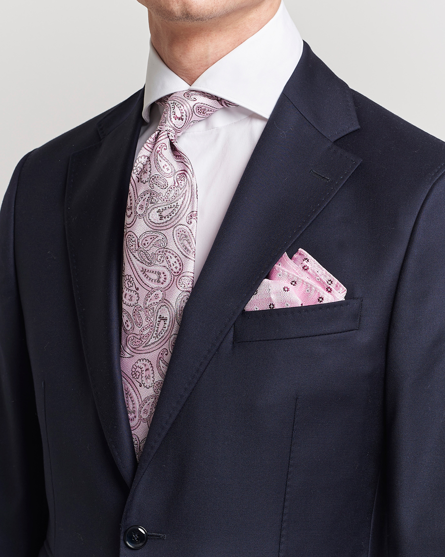 Herren | | Amanda Christensen | Box Set Silk 8cm Tie With Pocket Square Pink
