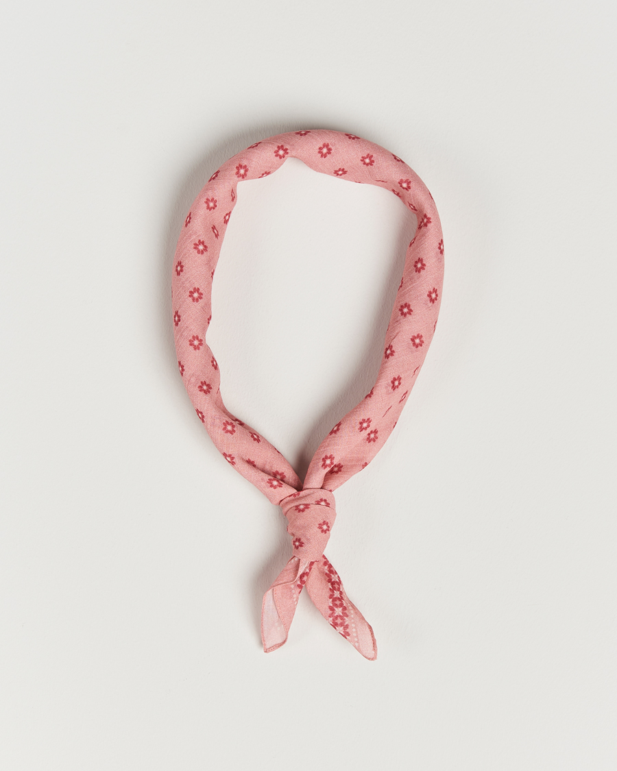 Herren | Amanda Christensen Cotton Voilé Printed Flower Bandana Red | Amanda Christensen | Cotton Voilé Printed Flower Bandana Red