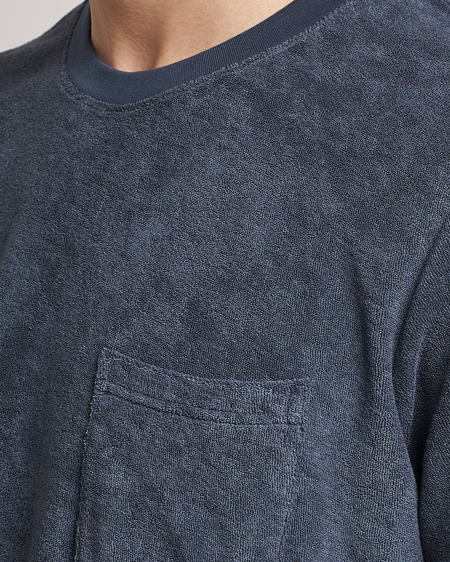 Herren | T-Shirts | Bread & Boxers | Terry Crew Neck T-Shirt Smoky Blue