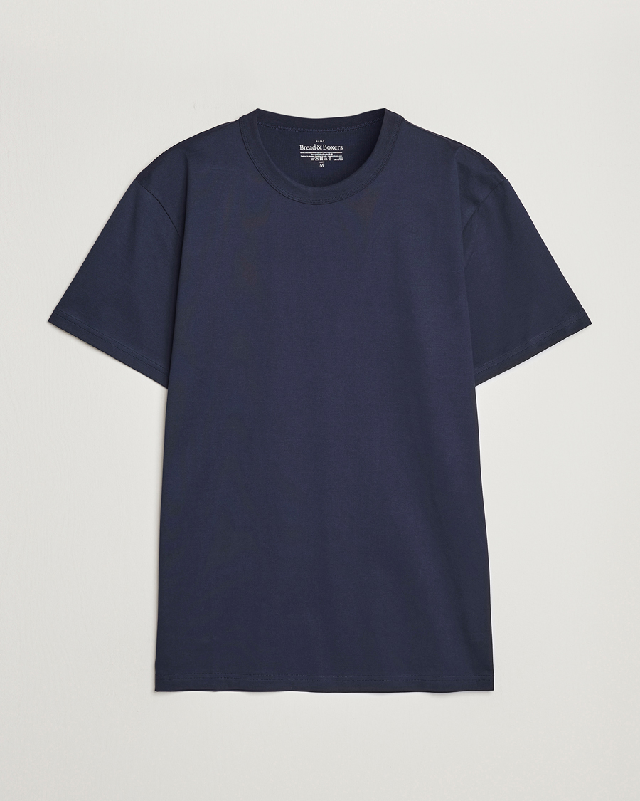 Herren | | Bread & Boxers | Pima Cotton Crew Neck T-Shirt Navy Blue