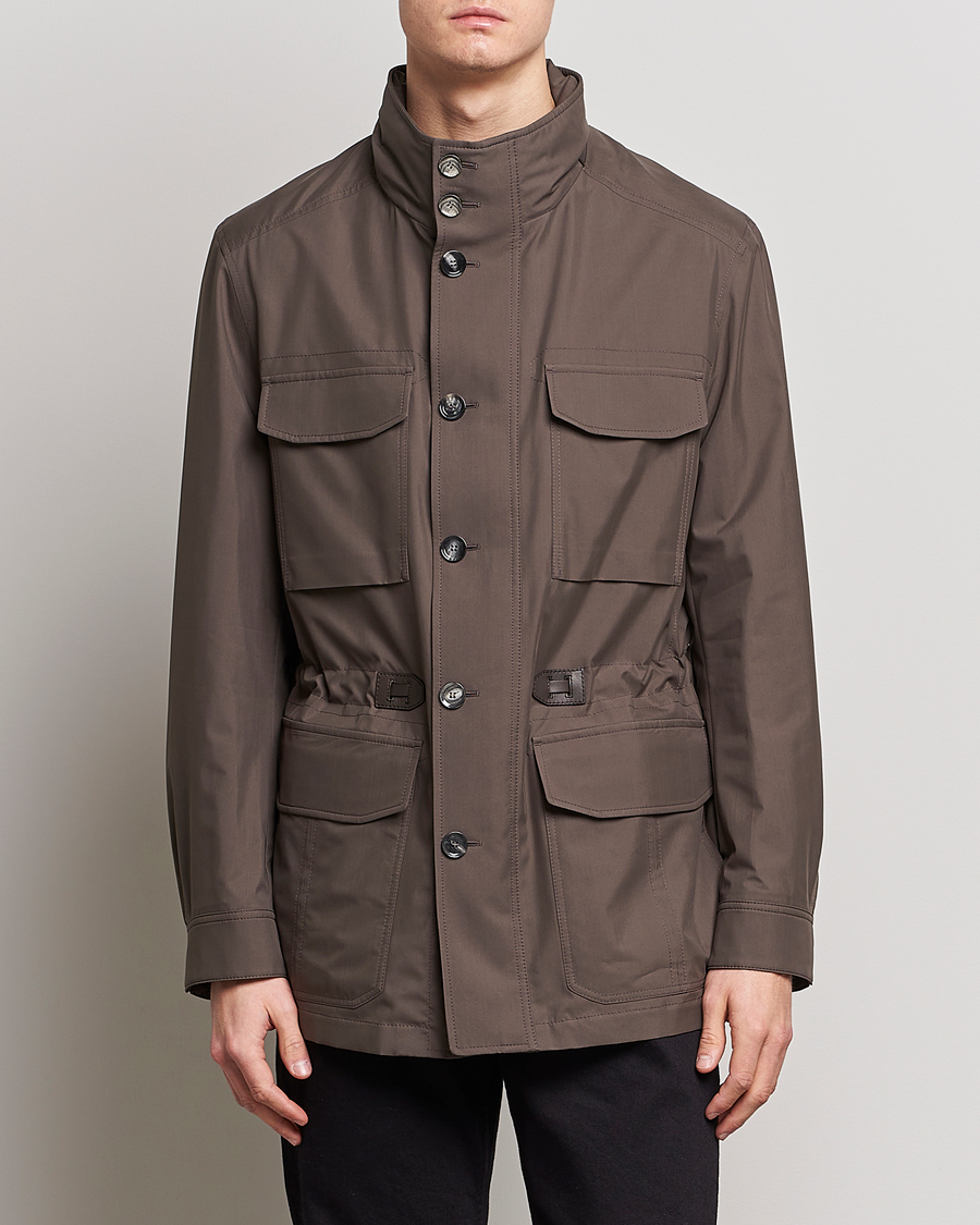 Herren | Stilvolle Jacken | Brioni | Performa Silk Field Jacket Olive