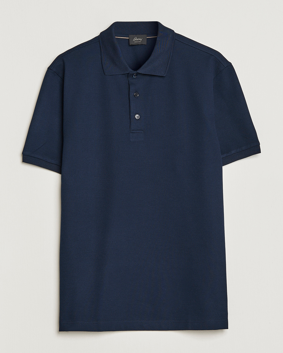 Herren | Poloshirt | Brioni | Mercerized Cotton Piquet Navy