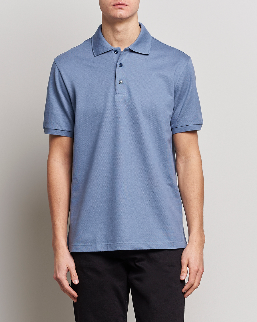 Herren |  | Brioni | Mercerized Cotton Piquet Light Blue
