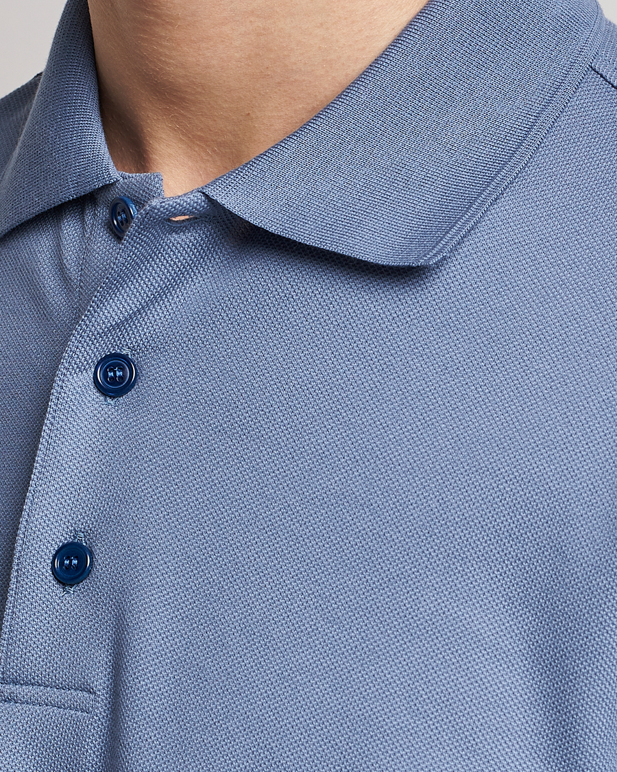 Herren | Poloshirt | Brioni | Mercerized Cotton Piquet Light Blue
