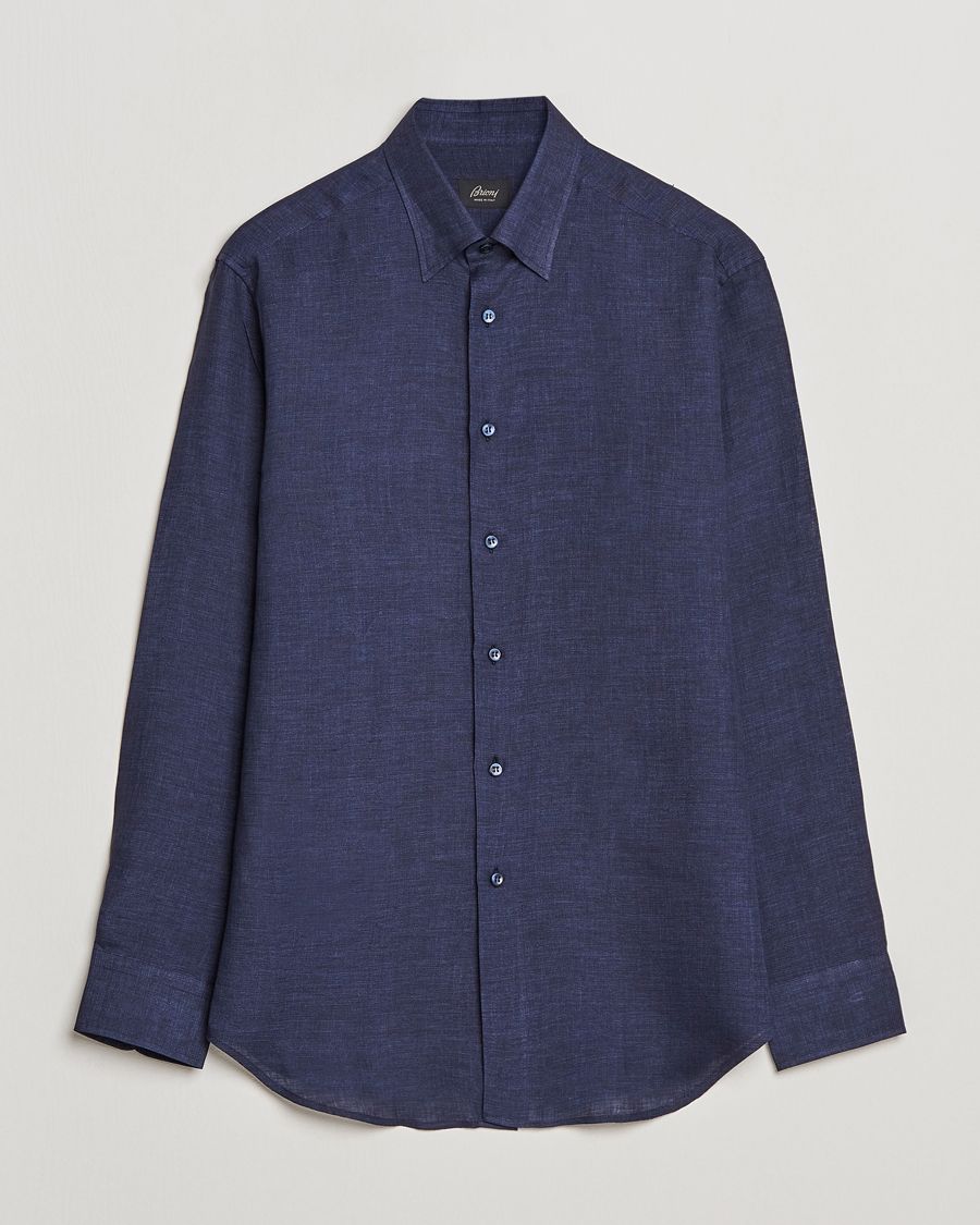 Herren | Hemden | Brioni | Linen Sport Shirt Navy