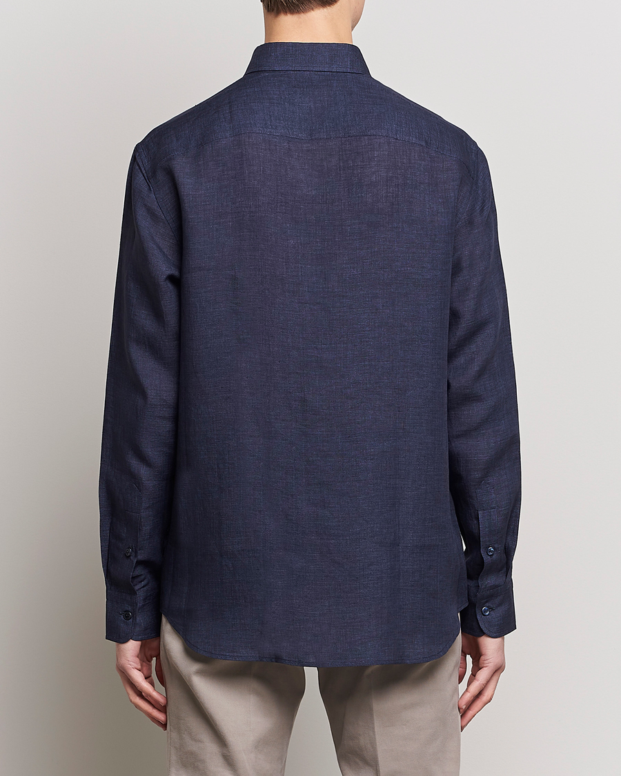 Herren | Hemden | Brioni | Linen Sport Shirt Navy