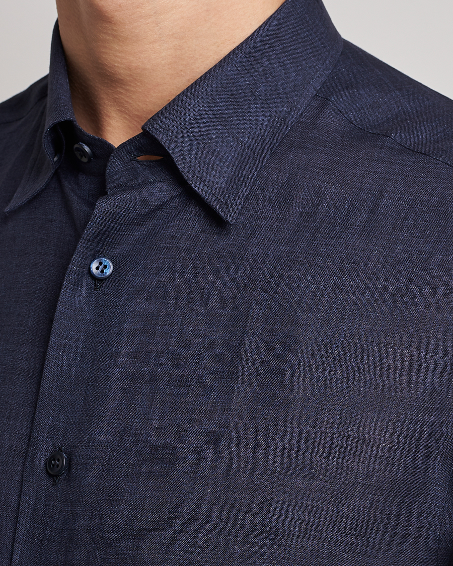 Herren | Hemden | Brioni | Linen Sport Shirt Navy
