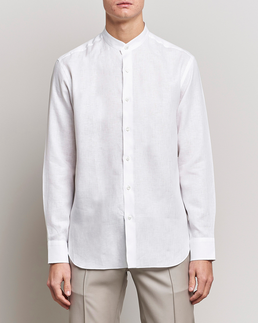 Herren | Hemden | Brioni | Linen Guru Collar Shirt White
