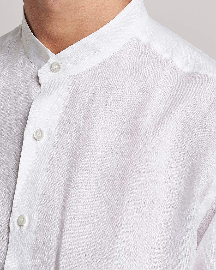 Herren | Hemden | Brioni | Linen Guru Collar Shirt White