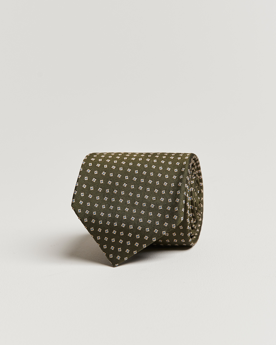 Herren | Brioni Printed Silk Tie Green | Brioni | Printed Silk Tie Green