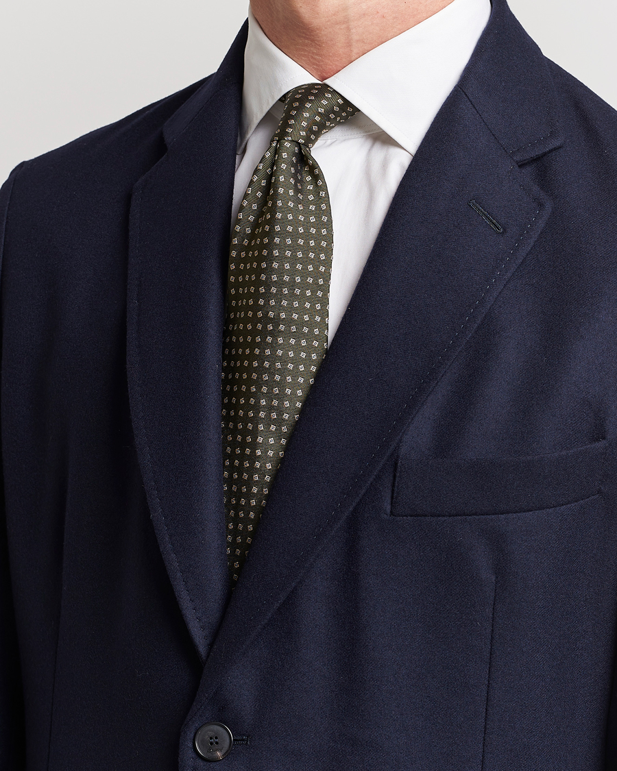 Herren | Krawatten | Brioni | Printed Silk Tie Green