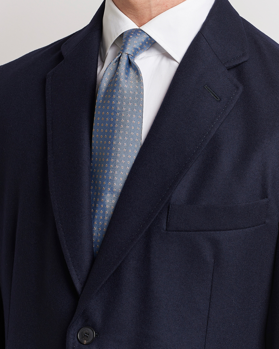 Herren | | Brioni | Printed Silk Tie Light Blue