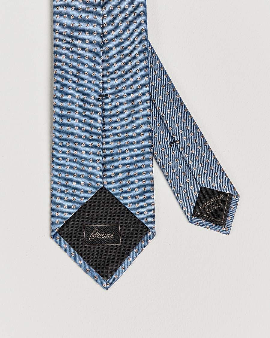 Herren | Brioni Printed Silk Tie Light Blue | Brioni | Printed Silk Tie Light Blue