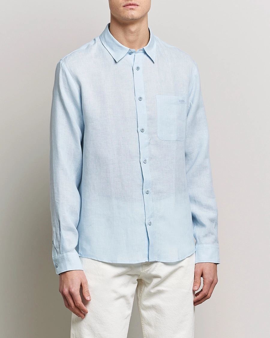 Herren | Leinenhemden | A.P.C. | Cassel Linen Shirt Light Blue