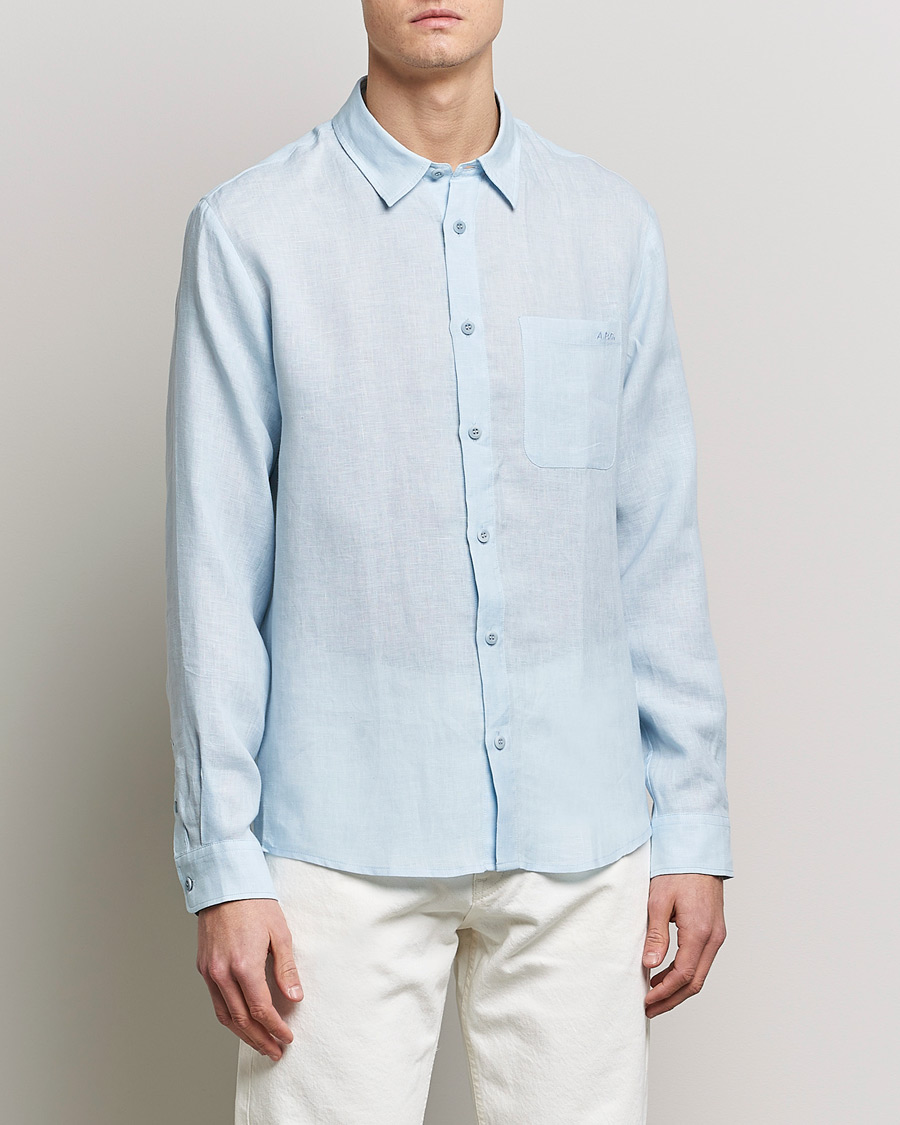 Herren | Leinenhemden | A.P.C. | Cassel Linen Shirt Light Blue