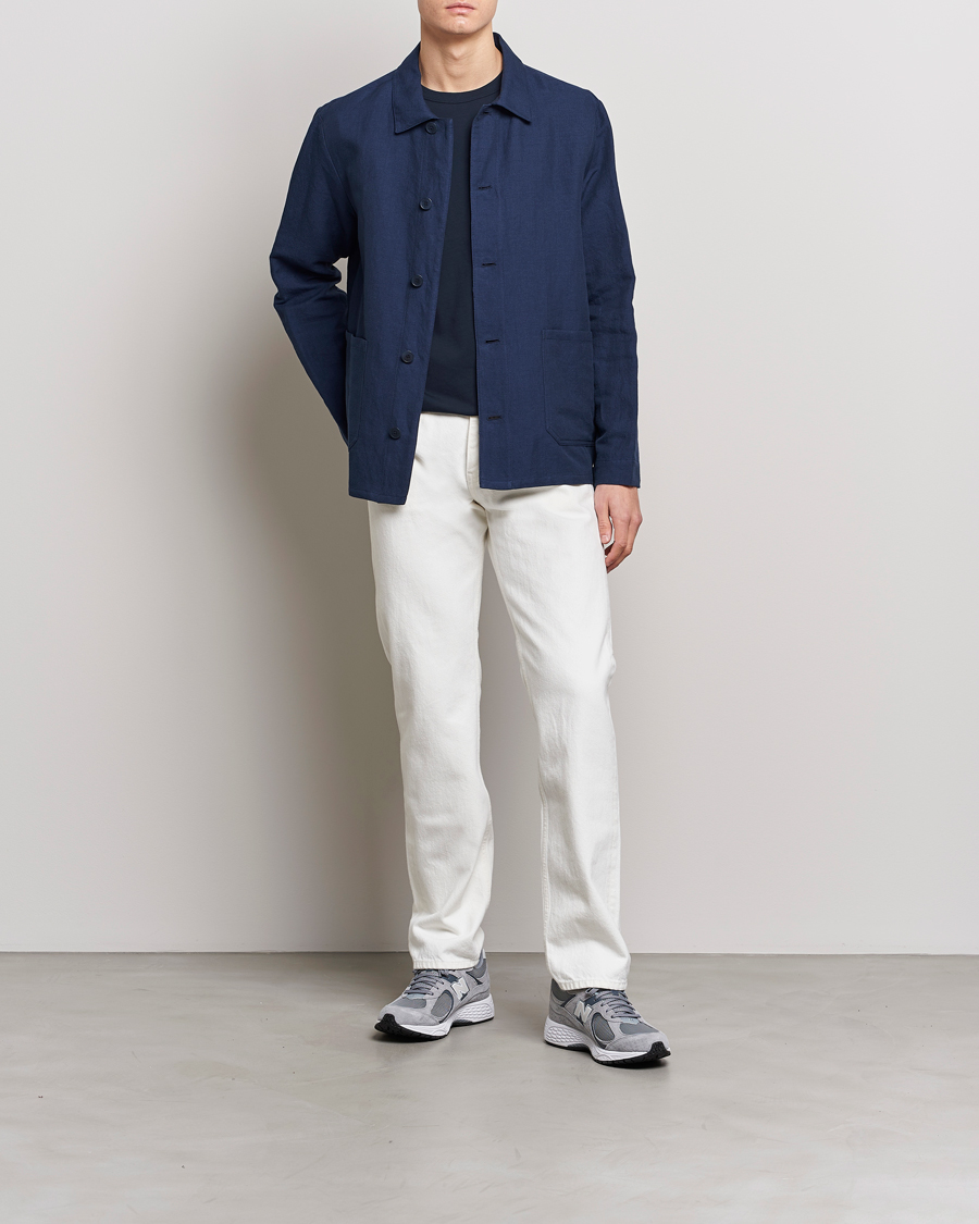 Herren | Jacken | A.P.C. | Kerlouan Linen Chore Jacket Navy