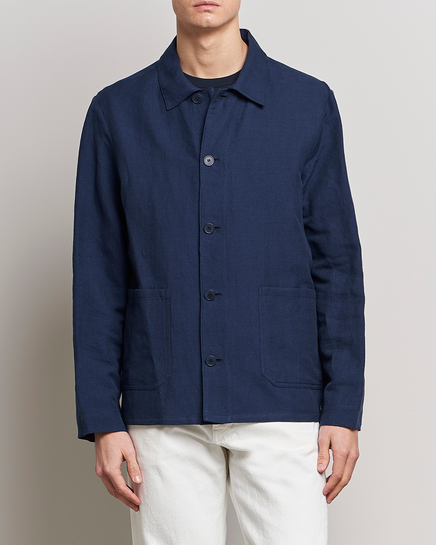 Herren |  | A.P.C. | Kerlouan Linen Chore Jacket Navy